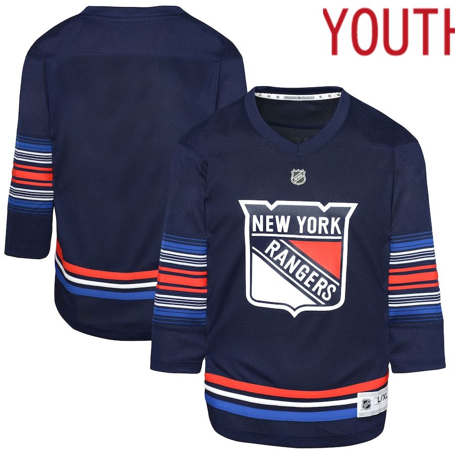 Youth New York Rangers Navy Alternate Replica NHL Jersey->youth nhl jersey->Youth Jersey
